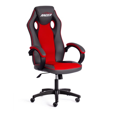 Компьютерное кресло RACER GT new кож/зам/ткань, металлик/красный, арт.13249 в Элисте - изображение