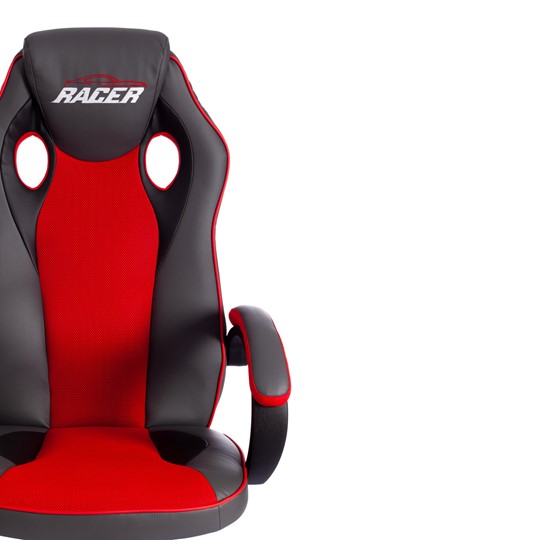 Компьютерное кресло RACER GT new кож/зам/ткань, металлик/красный, арт.13249 в Элисте - изображение 6