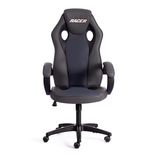 Компьютерное кресло RACER GT new кож/зам/ткань, металлик/серый, арт.13251 в Элисте - изображение 4