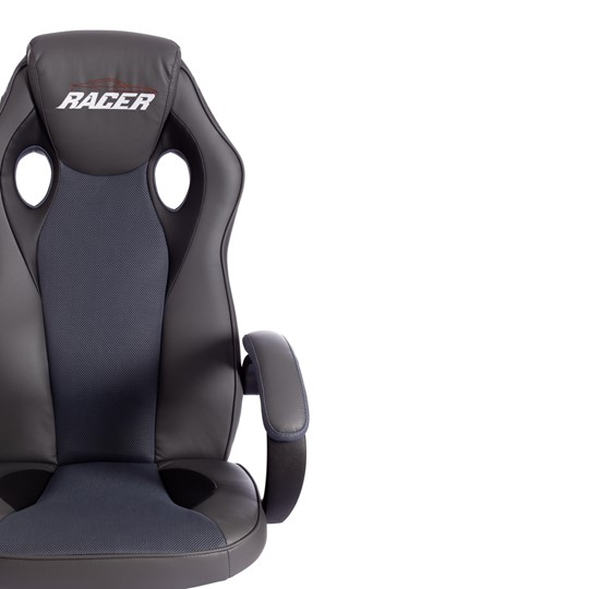 Компьютерное кресло RACER GT new кож/зам/ткань, металлик/серый, арт.13251 в Элисте - изображение 5