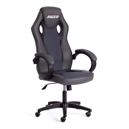 Компьютерное кресло RACER GT new кож/зам/ткань, металлик/серый, арт.13251 в Элисте - изображение