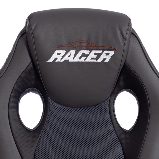 Компьютерное кресло RACER GT new кож/зам/ткань, металлик/серый, арт.13251 в Элисте - изображение 7