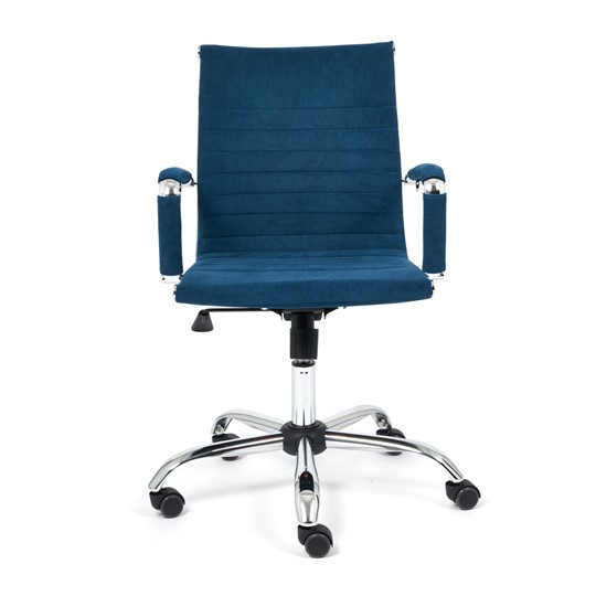 Кресло компьютерное URBAN-LOW флок, синий, арт.14448 в Элисте - изображение 1