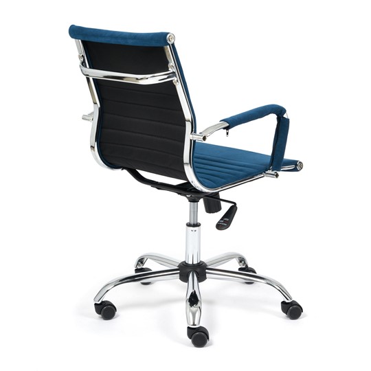 Кресло компьютерное URBAN-LOW флок, синий, арт.14448 в Элисте - изображение 3