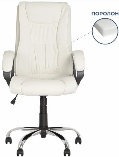 Офисное кресло ELLY (CHR68) экокожа ECO-50, белая в Элисте - изображение 2