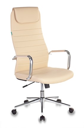 Офисное кресло для руководителя КВ-9, экокожа / бежевая в Элисте - изображение