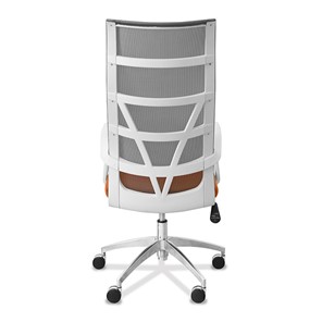 Офисное кресло для руководителя Топ X белый каркас, сетка/ткань TW / серая/оранжевая в Элисте - предосмотр 5