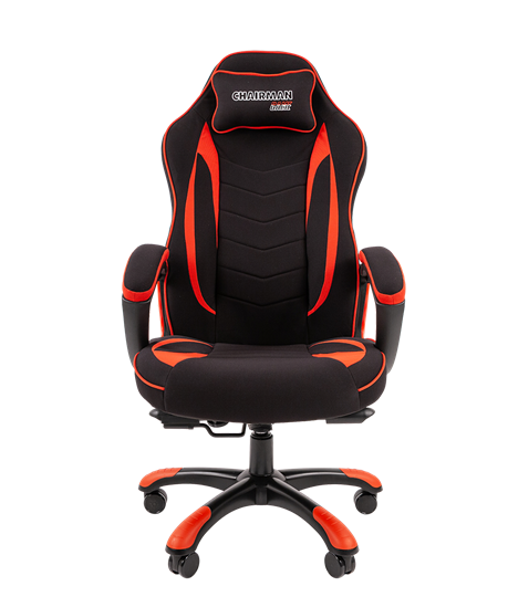 Кресло игровое CHAIRMAN GAME 28 Полиэстер комбинированная ткань красный/черный в Элисте - изображение 2