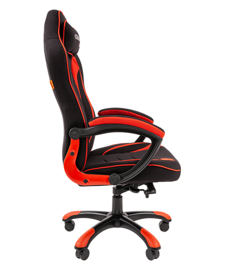 Кресло игровое CHAIRMAN GAME 28 Полиэстер комбинированная ткань красный/черный в Элисте - изображение 3