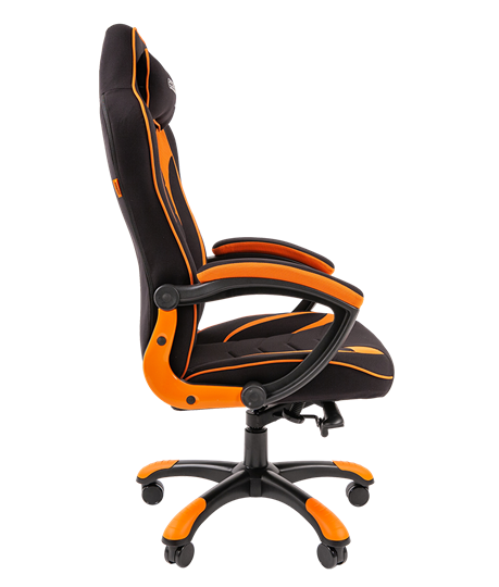 Кресло игровое CHAIRMAN GAME 28 Полиэстер комбинированная ткань оранжевый/черный в Элисте - изображение 3