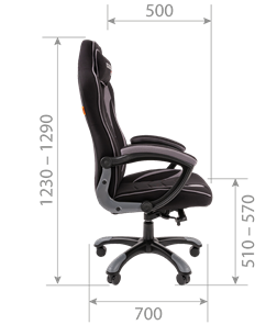 Кресло игровое CHAIRMAN GAME 28 Полиэстер комбинированная ткань оранжевый/черный в Элисте - предосмотр 4