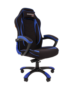 Кресло игровое CHAIRMAN GAME 28 Полиэстер комбинированная ткань синий/черный в Элисте - предосмотр 1