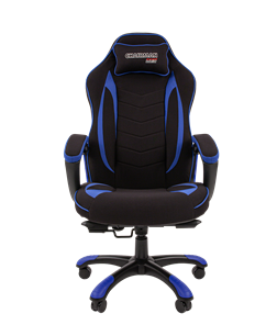 Кресло игровое CHAIRMAN GAME 28 Полиэстер комбинированная ткань синий/черный в Элисте - предосмотр 2