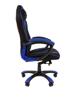 Кресло игровое CHAIRMAN GAME 28 Полиэстер комбинированная ткань синий/черный в Элисте - предосмотр 3