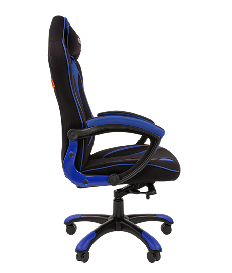 Кресло игровое CHAIRMAN GAME 28 Полиэстер комбинированная ткань синий/черный в Элисте - изображение 3