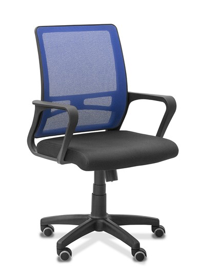 Кресло в офис Акцент, сетка YM/ткань TW / синяя/черная в Элисте - изображение 7