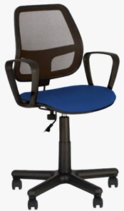 Кресло компьютерное ALFA GTP (PM60) CAGLIARI черный, синий в Элисте - предосмотр