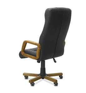 Офисное кресло для руководителя Атлант W, экокожа премиум / черная CN1114/ дерево - орех в Элисте - предосмотр 5