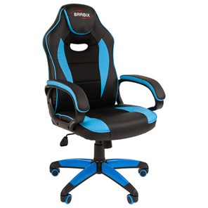 Кресло офисное BRABIX "Blaze GM-162", TW/экокожа, черное/голубое, 532578, 7083506 в Элисте