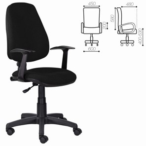 Офисное кресло Brabix Comfort MG-321, регулируемая эргономичная спинка, ткань, черное в Элисте - предосмотр 5