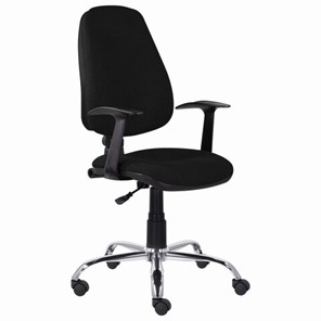 Кресло офисное BRABIX "Comfort MG-322", хром, регулируемая эргономичная спинка, ткань, черное, 532558 в Элисте