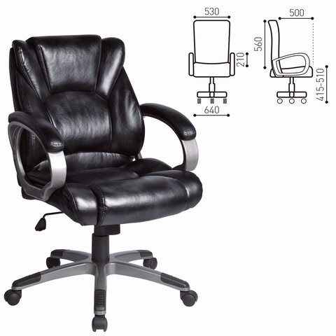 Компьютерное кресло BRABIX "Eldorado EX-504", экокожа, черное, 530874 в Элисте - изображение 3