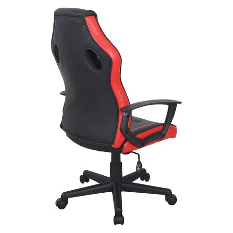 Кресло компьютерное BRABIX "Fighter GM-008", экокожа, черное/красное, 532506 в Элисте - изображение 2