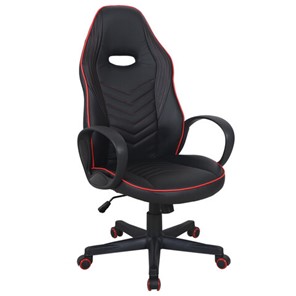Кресло офисное BRABIX "Flame GM-004", экокожа, черное/красное, 532499 в Элисте - предосмотр