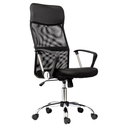 Офисное кресло BRABIX "Flash MG-302", с подлокотниками, хром, черное, 530867 в Элисте - изображение