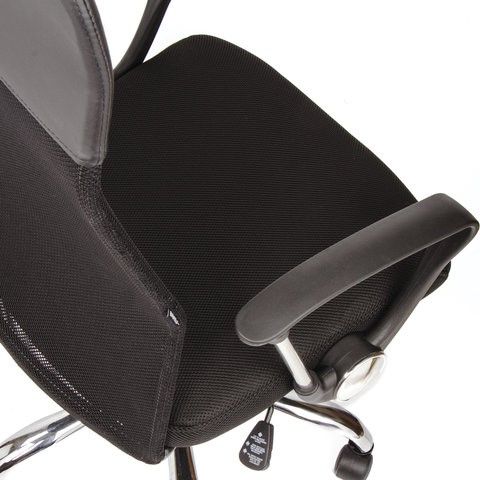 Офисное кресло BRABIX "Flash MG-302", с подлокотниками, хром, черное, 530867 в Элисте - изображение 9