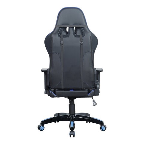 Компьютерное кресло BRABIX "GT Carbon GM-120", две подушки, экокожа, черное/синее, 531930 в Элисте - изображение 6