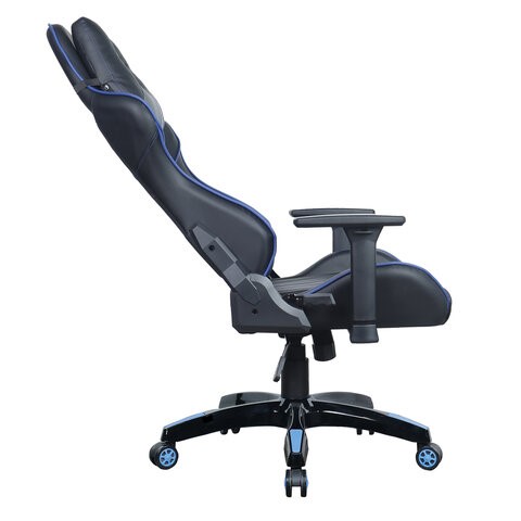 Компьютерное кресло BRABIX "GT Carbon GM-120", две подушки, экокожа, черное/синее, 531930 в Элисте - изображение 7