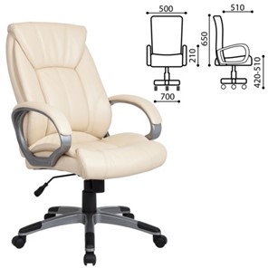 Кресло офисное BRABIX "Maestro EX-506", экокожа, бежевое, 531168 в Элисте - предосмотр 1