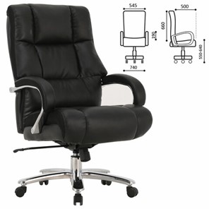 Кресло Brabix Premium Bomer HD-007 (рециклированная кожа, хром, черное) 531939 в Элисте - предосмотр 6