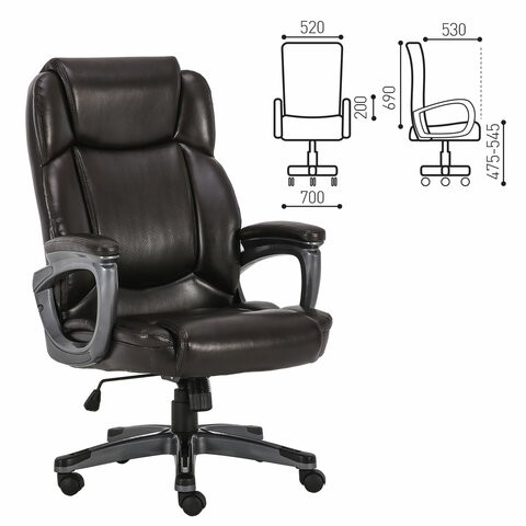 Компьютерное кресло Brabix Premium Favorite EX-577 (пружинный блок, рециклир. кожа, коричневое) 531936 в Элисте - изображение 14