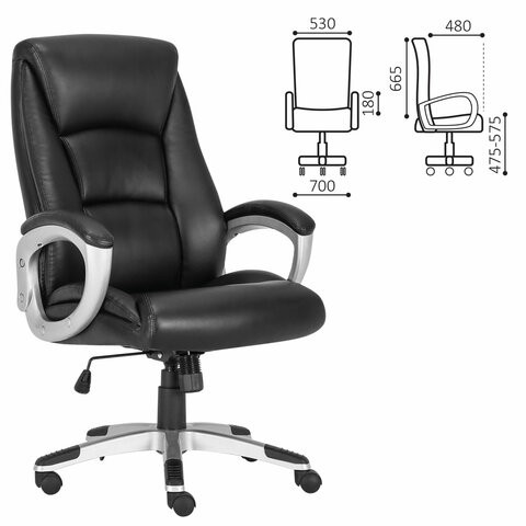 Кресло Brabix Premium Grand EX-501 (рециклированная кожа, черное) 531950 в Элисте - изображение 10