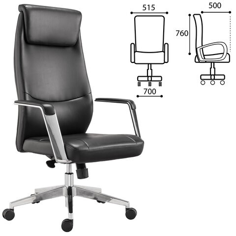 Кресло офисное BRABIX PREMIUM "Jazz EX-757", синхромеханизм, алюминий, экокожа, черное, 532489 в Элисте - изображение 5