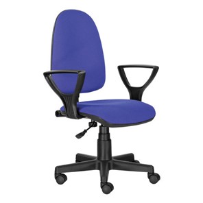 Кресло офисное Brabix Prestige Ergo MG-311 (регулируемая эргономичная спинка, ткань, черно-синее) 531876 в Элисте - предосмотр