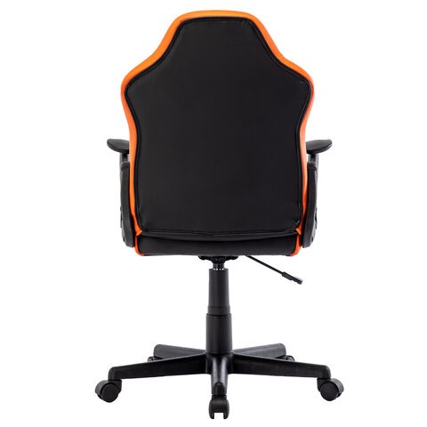 Кресло компьютерное BRABIX "Shark GM-203", экокожа, черное/оранжевое, 532513 в Элисте - изображение 3