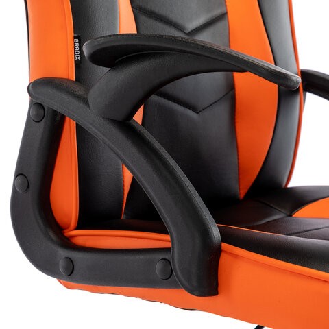 Кресло компьютерное BRABIX "Shark GM-203", экокожа, черное/оранжевое, 532513 в Элисте - изображение 7