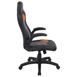 Кресло офисное BRABIX "Skill GM-005", откидные подлокотники, экокожа, черное/оранжевое, 532495 в Элисте - предосмотр 1