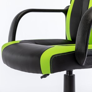 Кресло офисное BRABIX "Stripe GM-202", экокожа, черное/зеленое, 532511 в Элисте - предосмотр 11