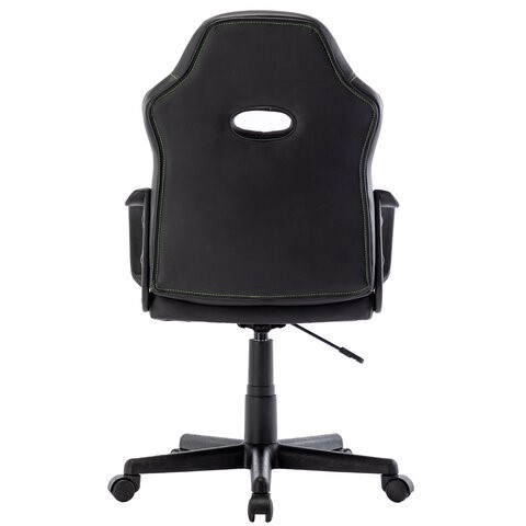Кресло офисное BRABIX "Stripe GM-202", экокожа, черное/зеленое, 532511 в Элисте - изображение 3
