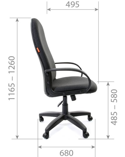 Кресло компьютерное CHAIRMAN 279, экокожа, цвет черный в Элисте - изображение 3