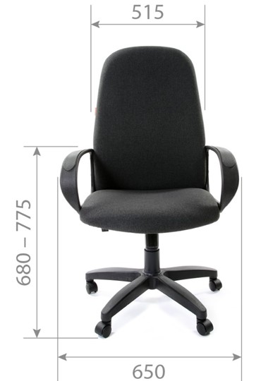 Кресло компьютерное CHAIRMAN 279, экокожа, цвет черный в Элисте - изображение 2
