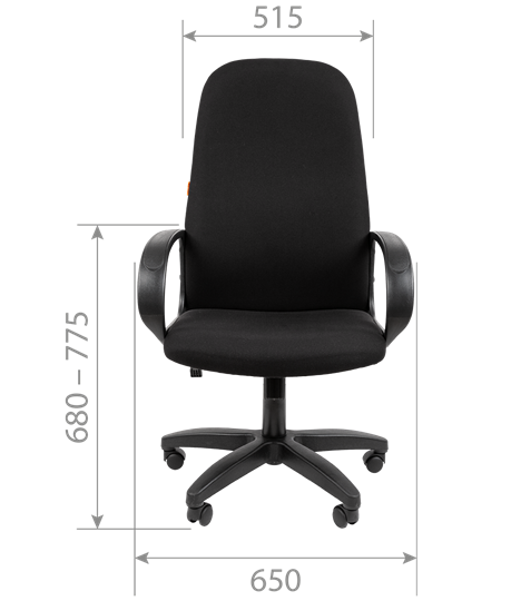 Кресло компьютерное CHAIRMAN 279T, ткань Т-08 черный в Элисте - изображение 3