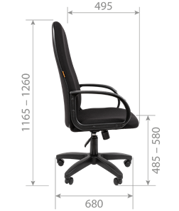 Кресло компьютерное CHAIRMAN 279T, ткань Т-08 черный в Элисте - предосмотр 4