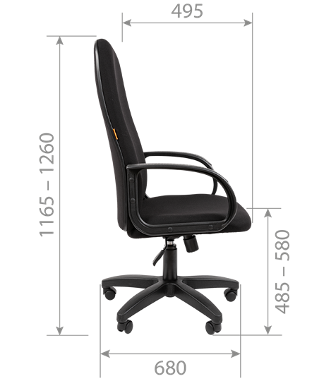 Кресло компьютерное CHAIRMAN 279T, ткань Т-08 черный в Элисте - изображение 4