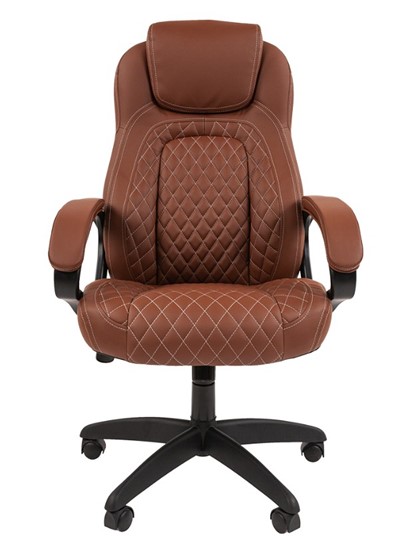 Офисное кресло CHAIRMAN 432, экокожа, цвет коричневый в Элисте - изображение 2