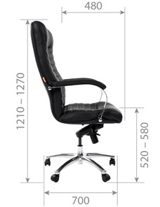 Офисное кресло CHAIRMAN 480 экожа черная в Элисте - предосмотр 4